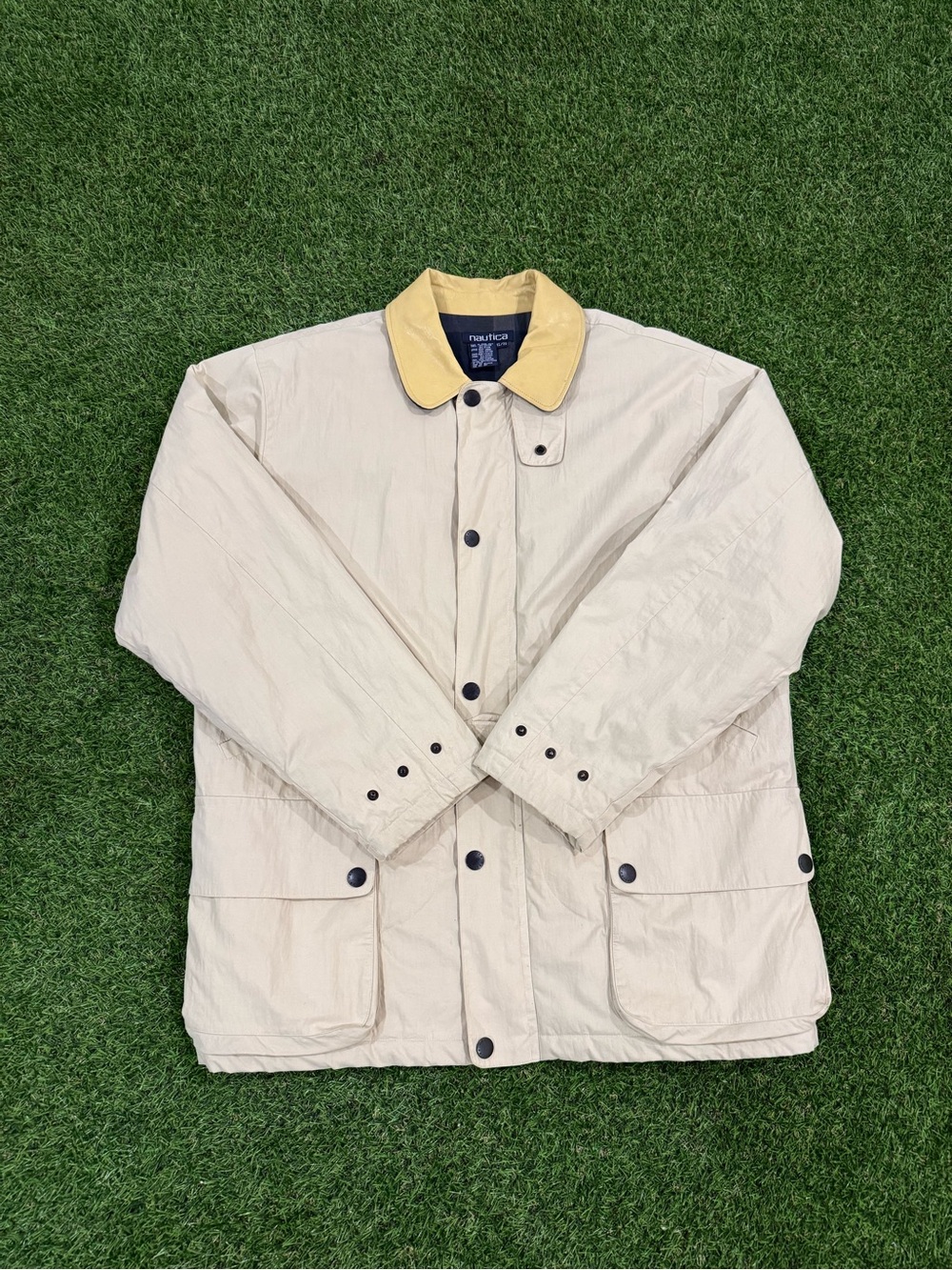 Vintage Cream/Tan Nautica Field Jacket Size XL